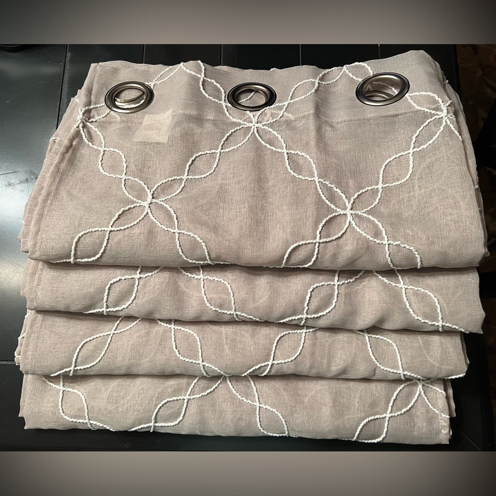 2 pair sheer pattern curtains